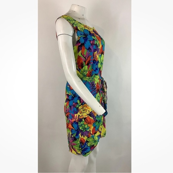 Vintage Hilo Hattie Sz M Hawaiian Tropical Floral Print Wrap Dress Multicolor - Picture 3 of 6